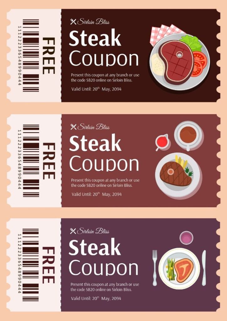 free steak coupon template